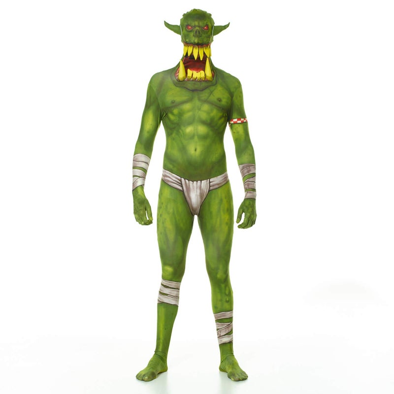 Morphsuits Green Orc Jaw Dropper Morphsuit Monster Fancy Dress Costume - Size Medium - 5â€-5â€4 (150cm-162cm) - Image 1